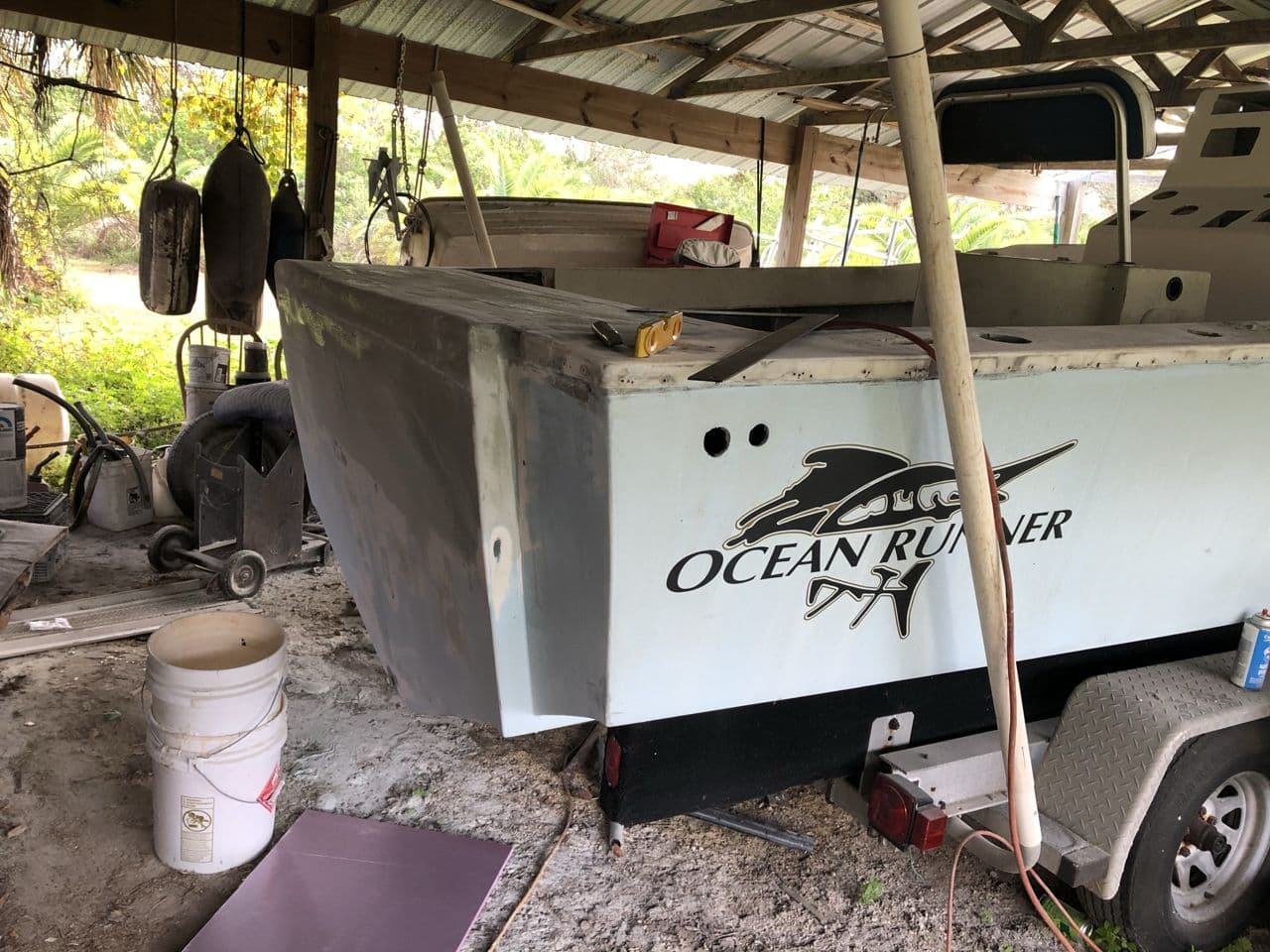 Aluminum boat fuel tank in progress shop — Naples Welding Inc., Naples FL