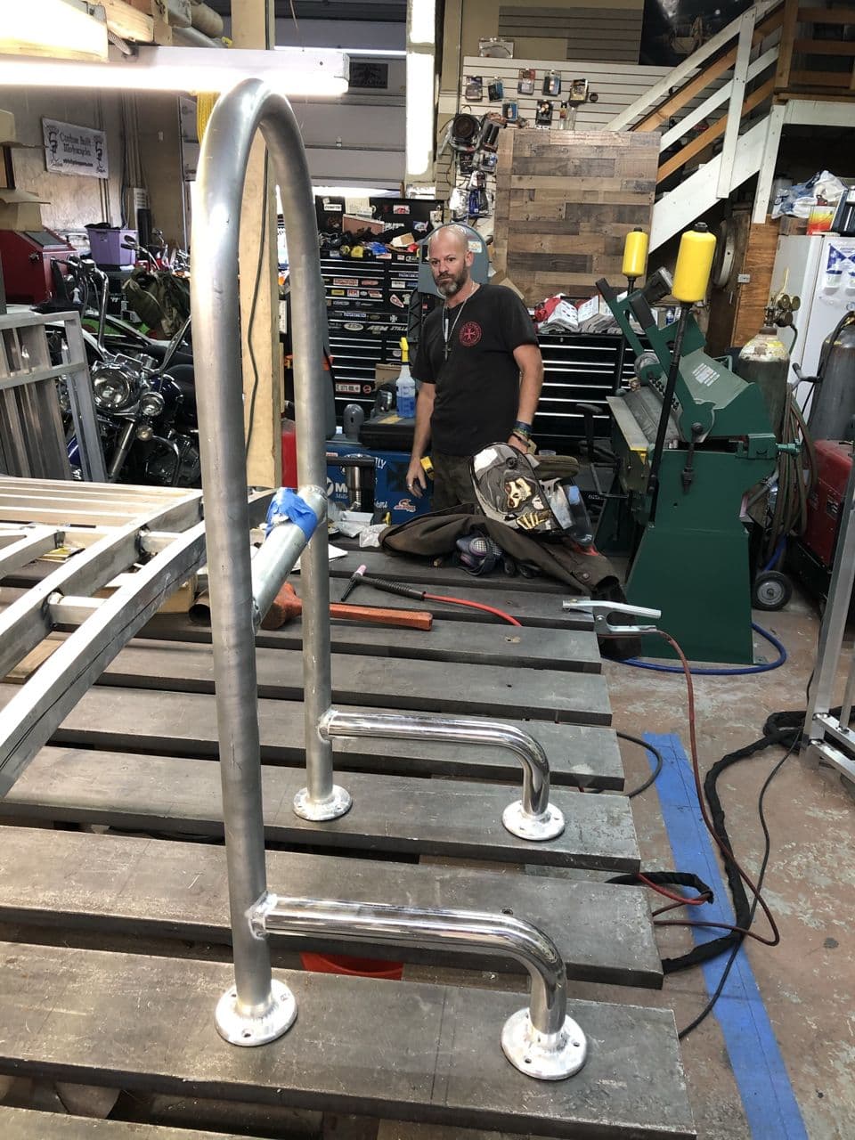 Aluminum pipe fabrication in progress shop — Naples Welding Inc., Naples FL