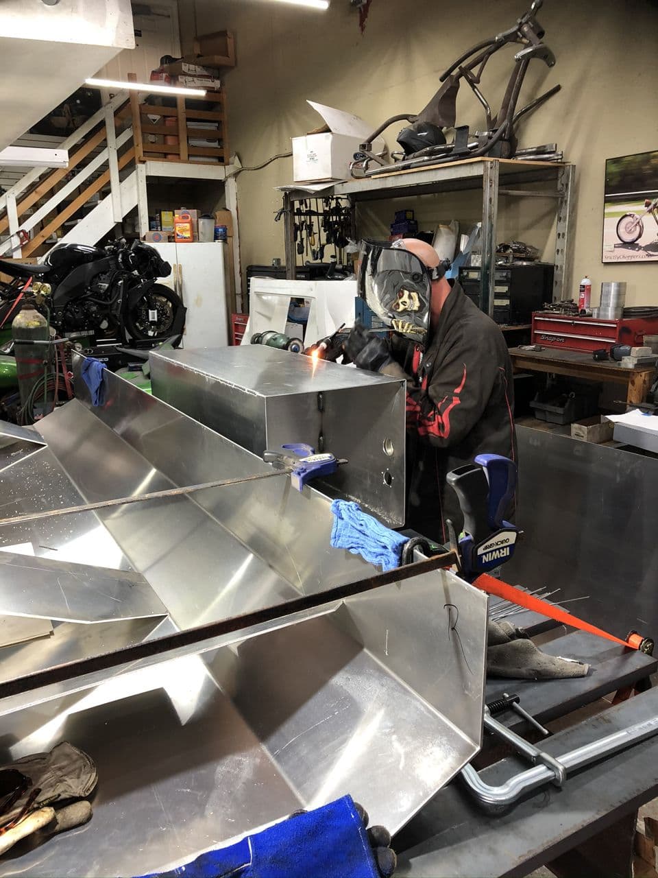 Aluminum structural tank welding in progress shop — Naples Welding Inc., Naples FL