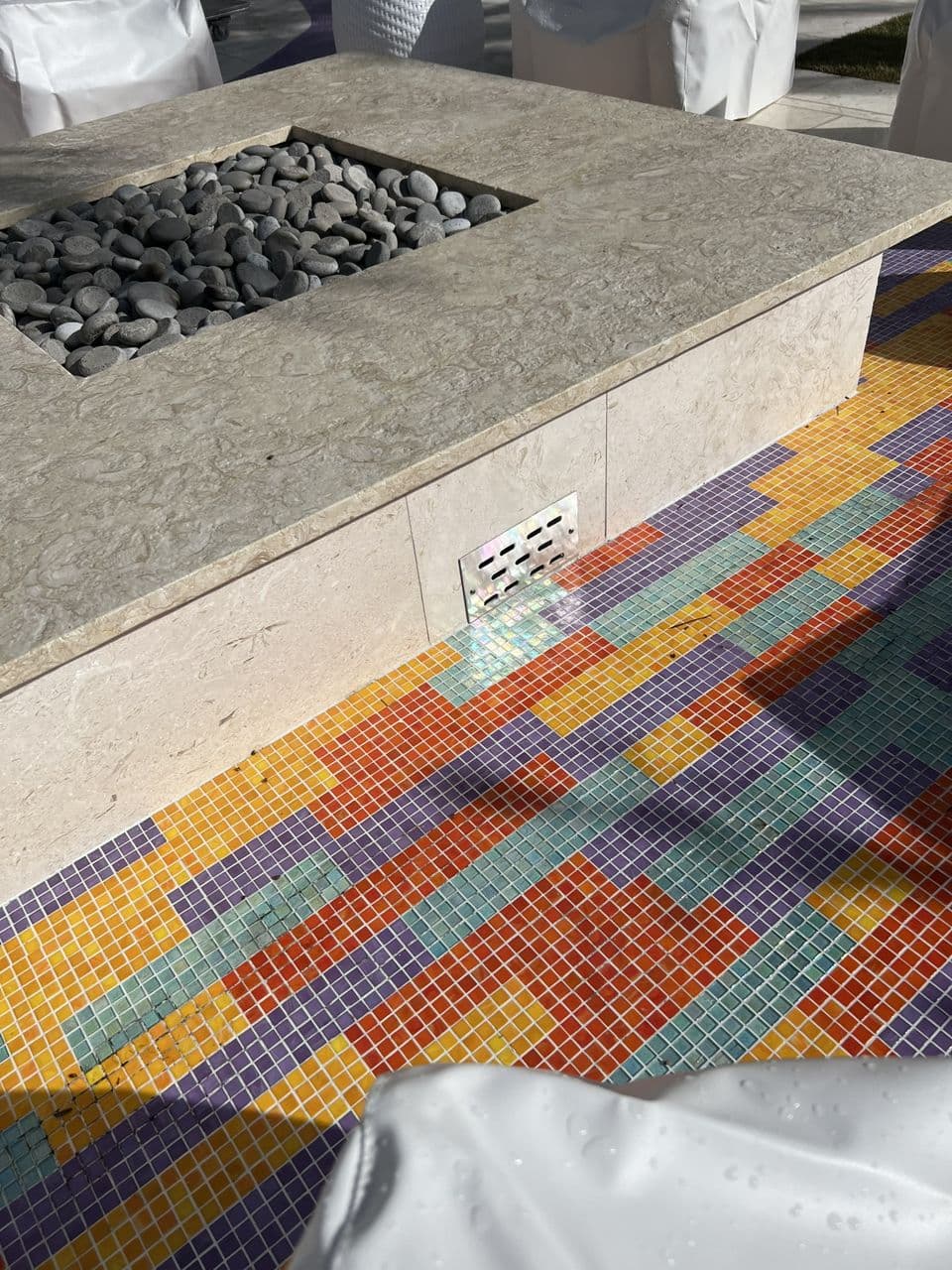 Mosaic stone step detail shot outdoor — Naples Welding Inc., Naples FL