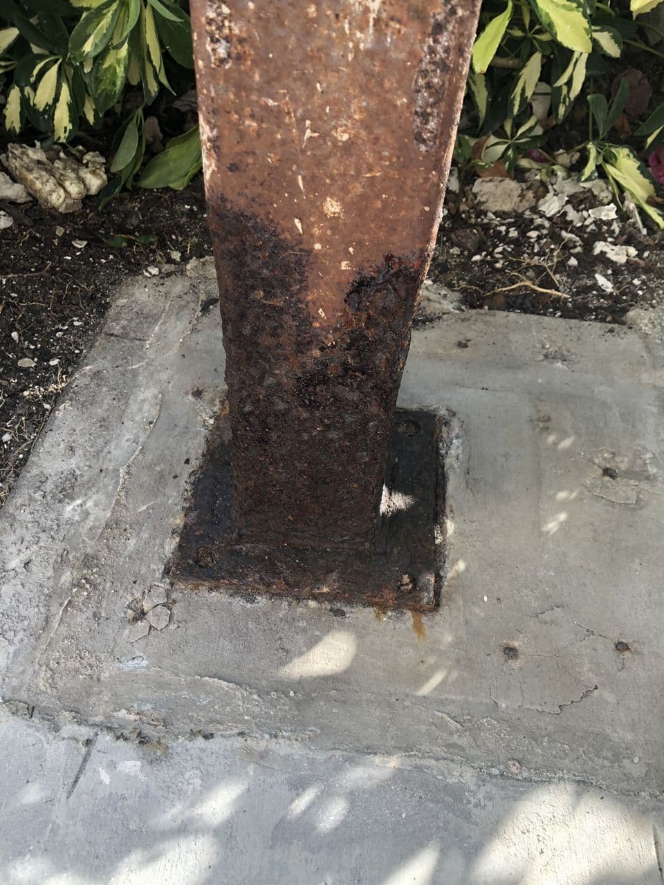 Rusty steel pipe detail shot outdoor — Naples Welding Inc., Naples FL
