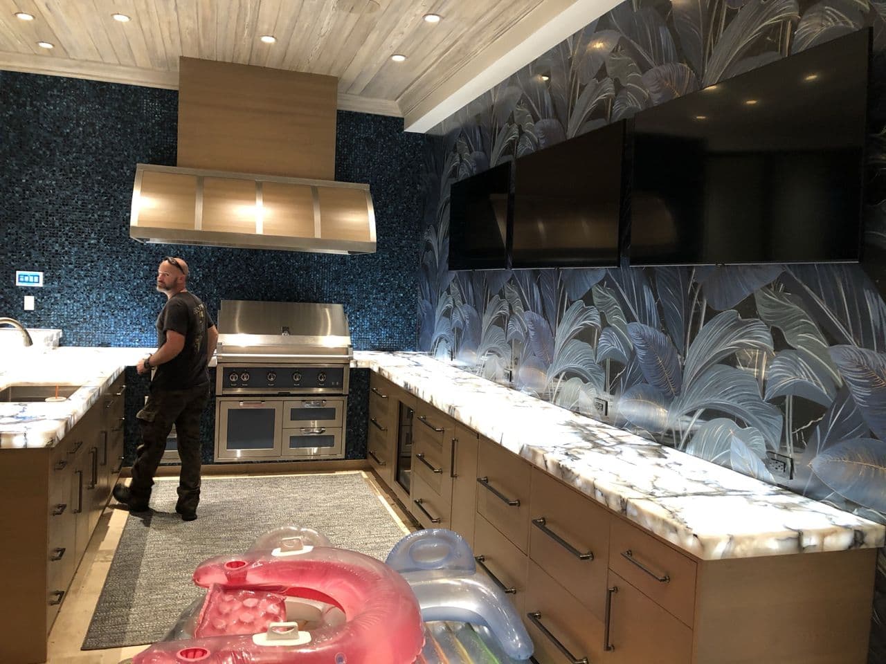 Stainless steel kitchen range in progress workshop — Naples Welding Inc., Naples FL