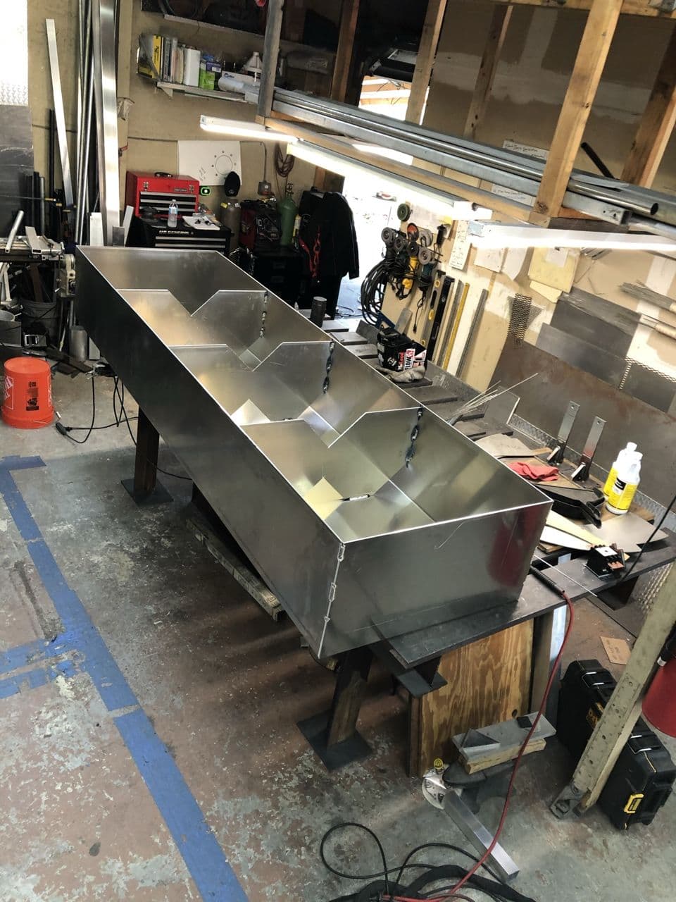 Stainless steel tank in progress shop — Naples Welding Inc., Naples FL