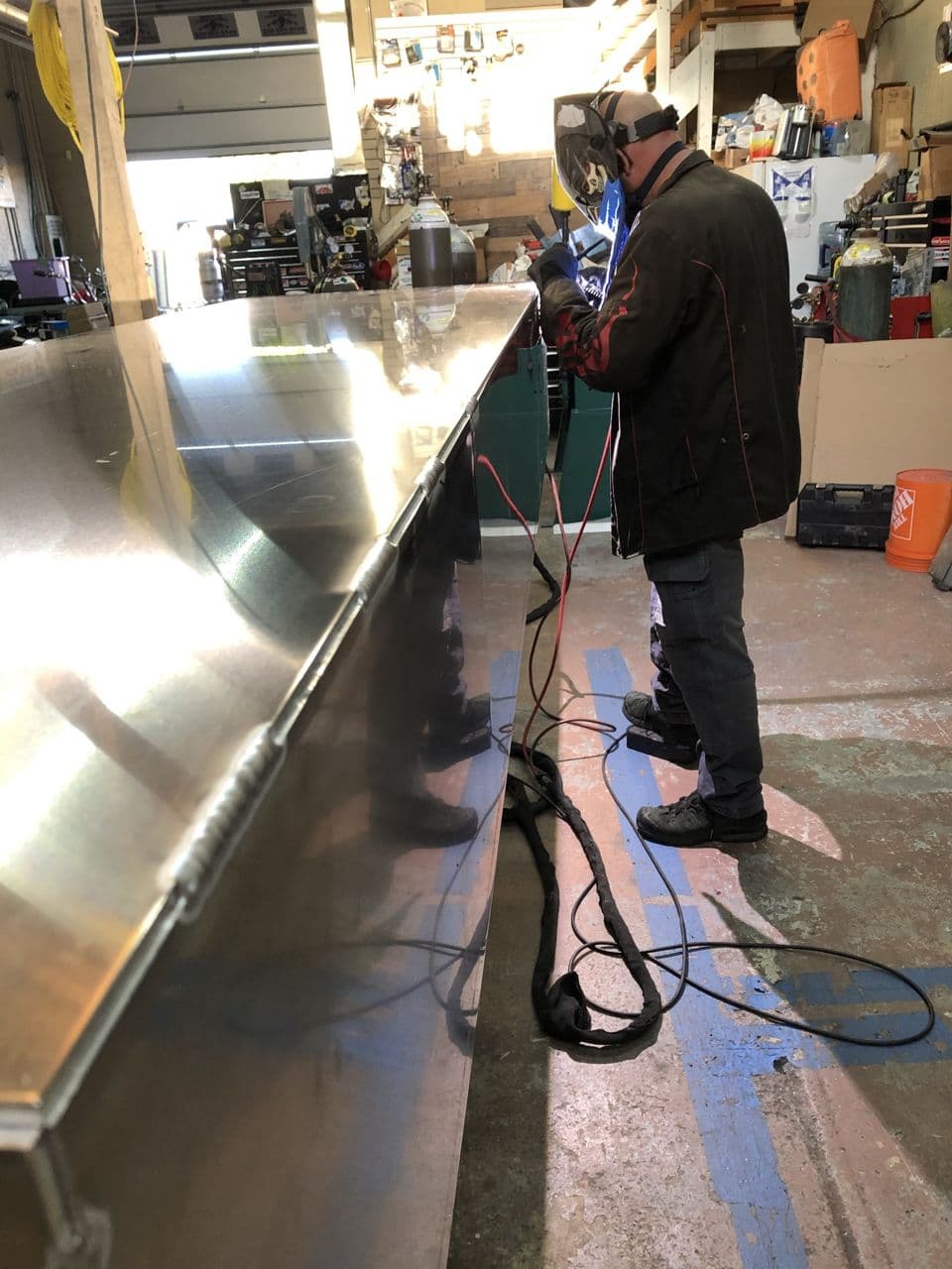 Stainless tank fabrication in progress shop — Naples Welding Inc., Naples FL