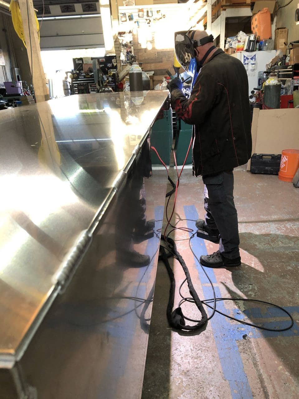 Stainless tank fabrication in progress shop — Naples Welding Inc., Naples FL