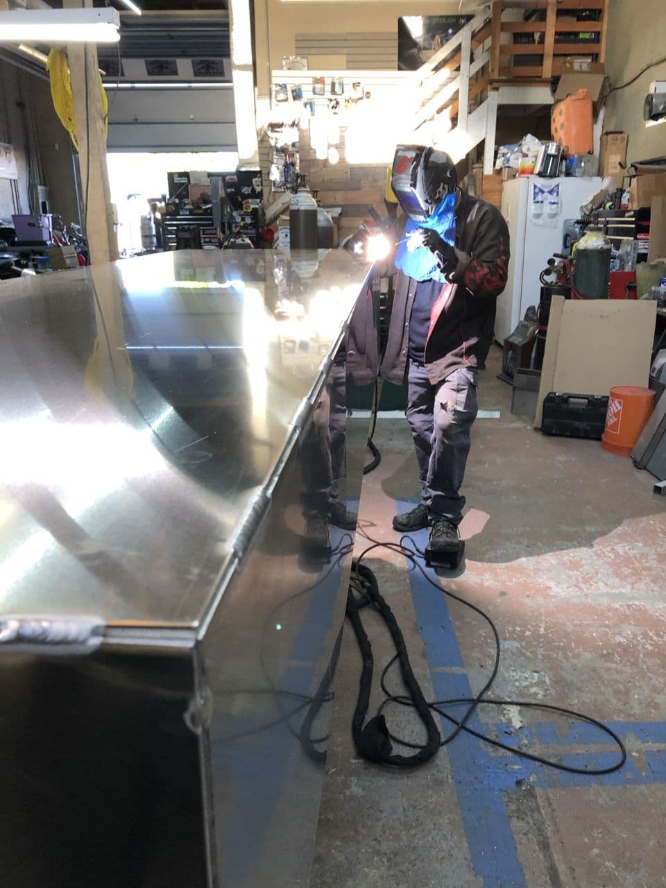 Stainless tank fabrication in progress shop — Naples Welding Inc., Naples FL