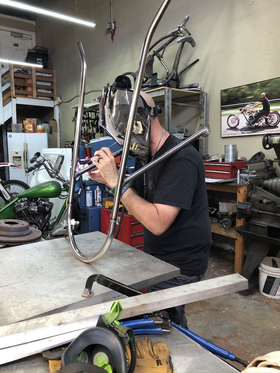 Stainless tank structure welding in progress shop — Naples Welding Inc., Naples FL