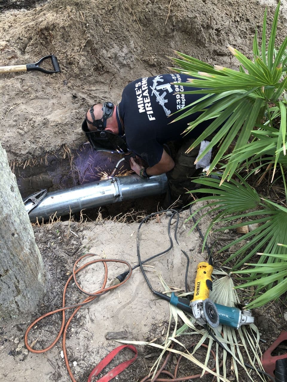 Steel pipe fabrication in progress garden — Naples Welding Inc., Naples FL