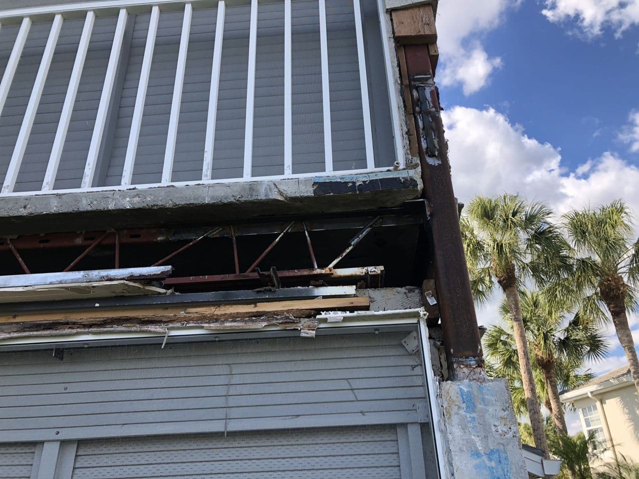 Structural steel balcony repair detail shot — Naples Welding Inc., Naples FL