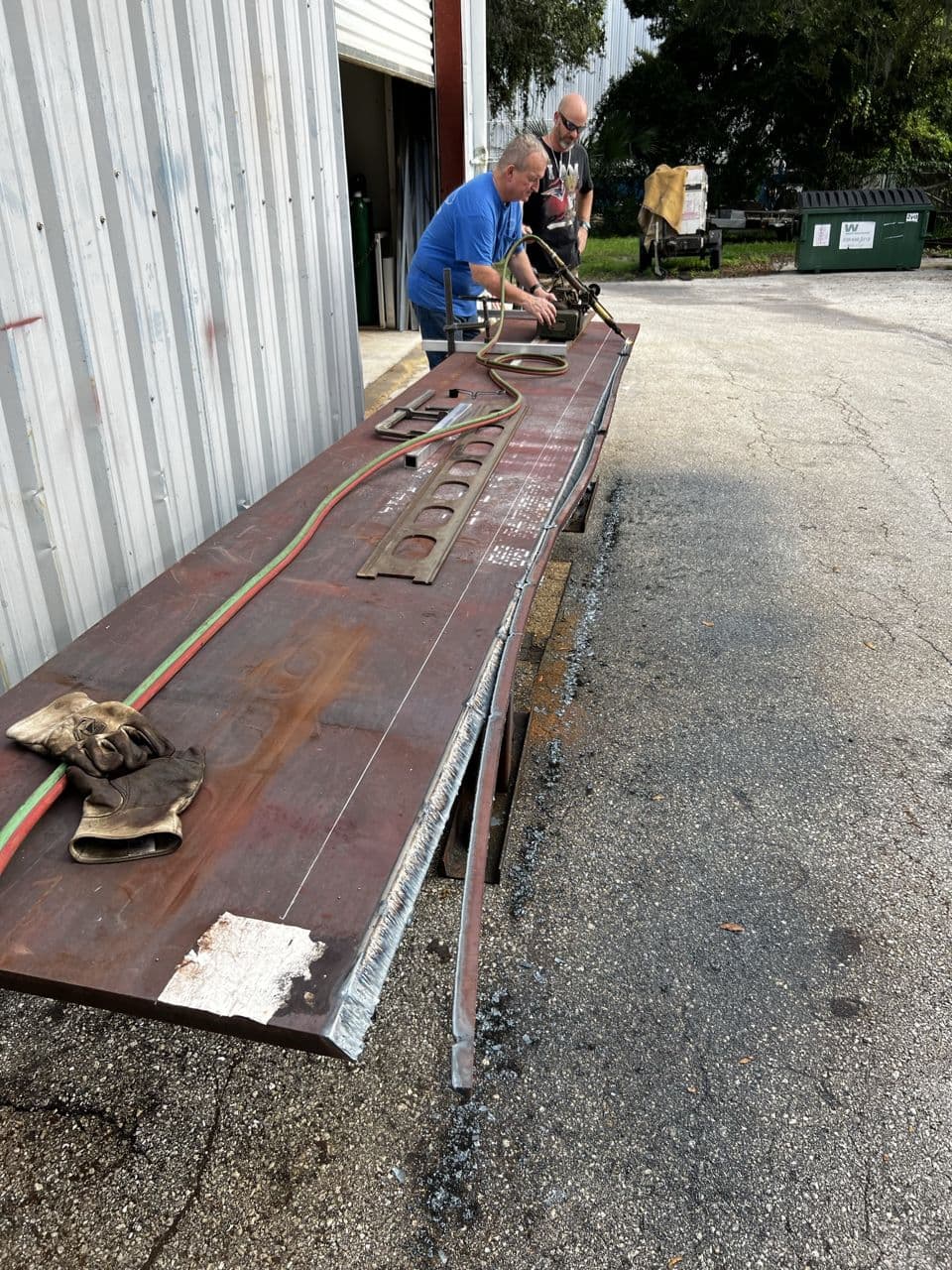 Structural steel beam in progress shop — Naples Welding Inc., Naples FL