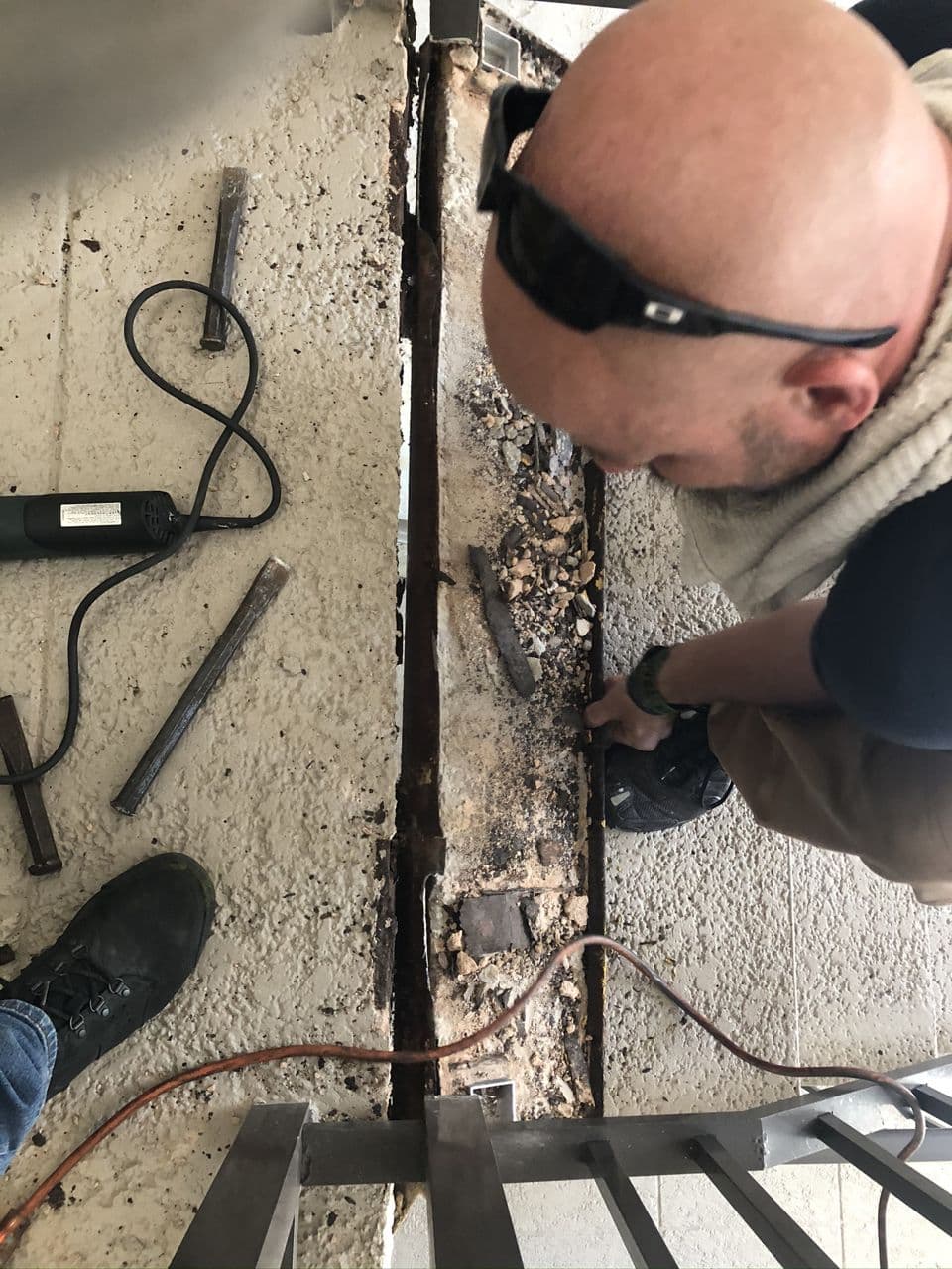 Structural steel beam in progress shop — Naples Welding Inc., Naples FL