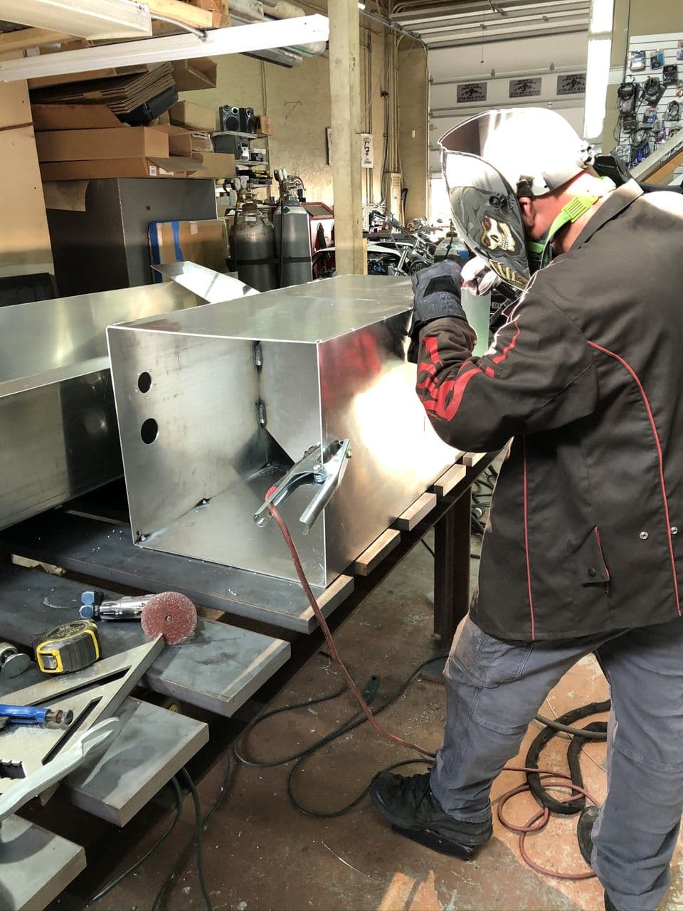 Structural steel box in progress shop — Naples Welding Inc., Naples FL