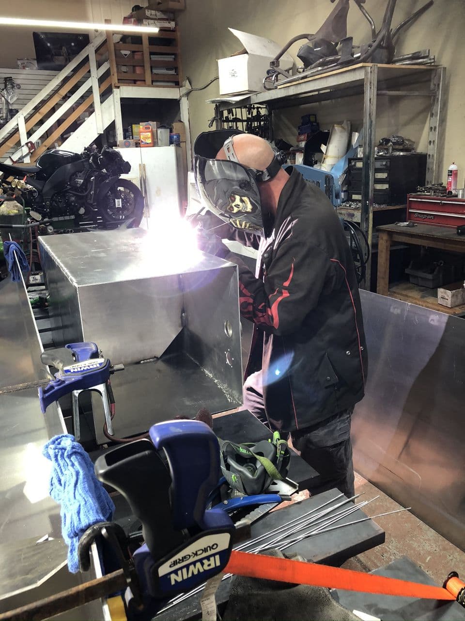Structural steel box in progress shop — Naples Welding Inc., Naples FL