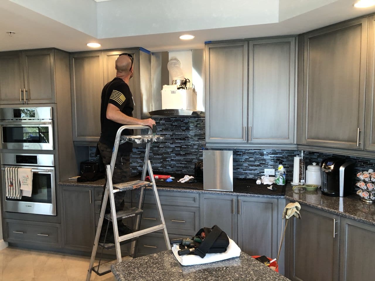 Structural steel cabinet in progress kitchen — Naples Welding Inc., Naples FL