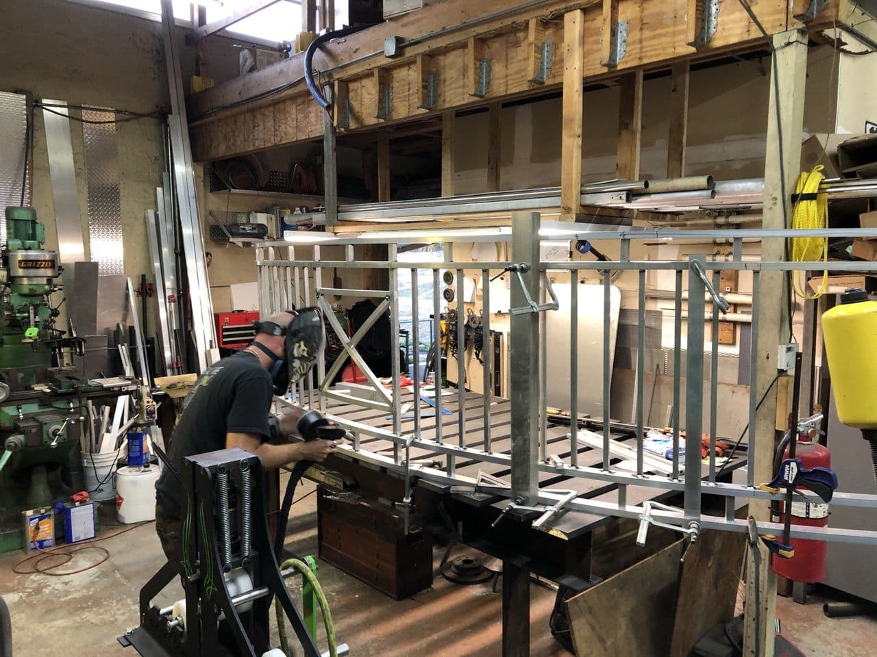 Structural steel fabrication in progress shop — Naples Welding Inc., Naples FL