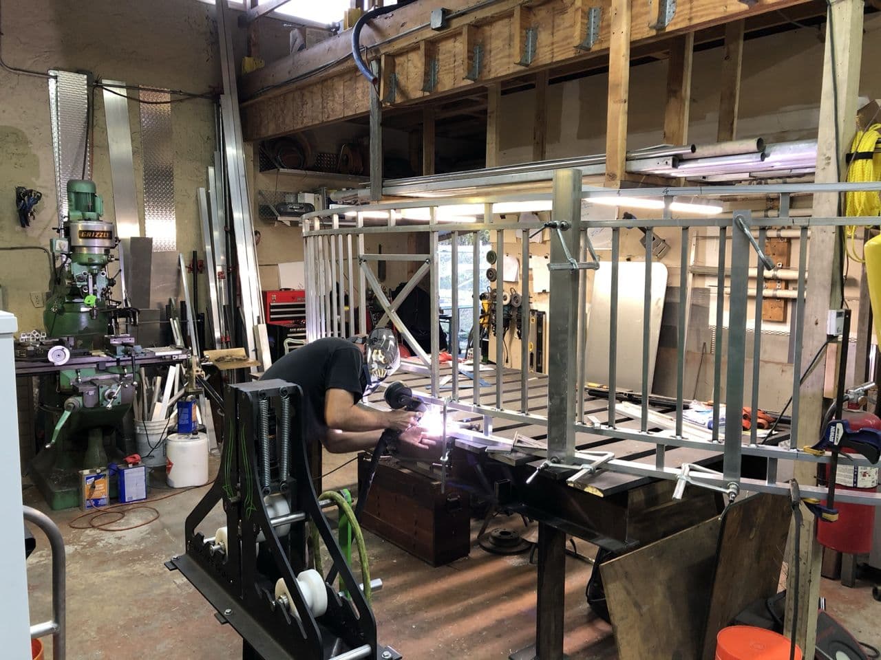 Structural steel pipe fabrication in progress shop — Naples Welding Inc., Naples FL