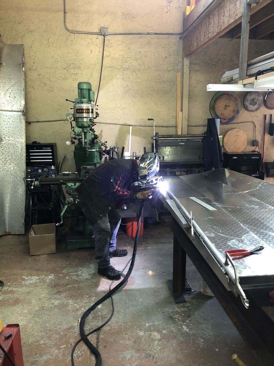 Structural steel pipe welding in progress shop — Naples Welding Inc., Naples FL