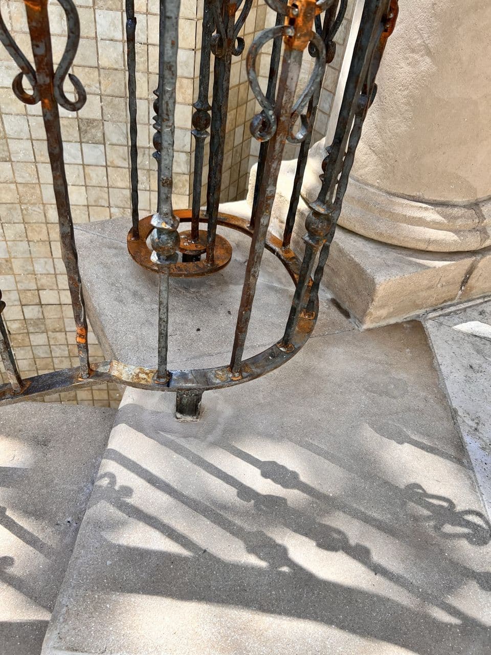 Wrought iron stair railing detail shot — Naples Welding Inc., Naples FL